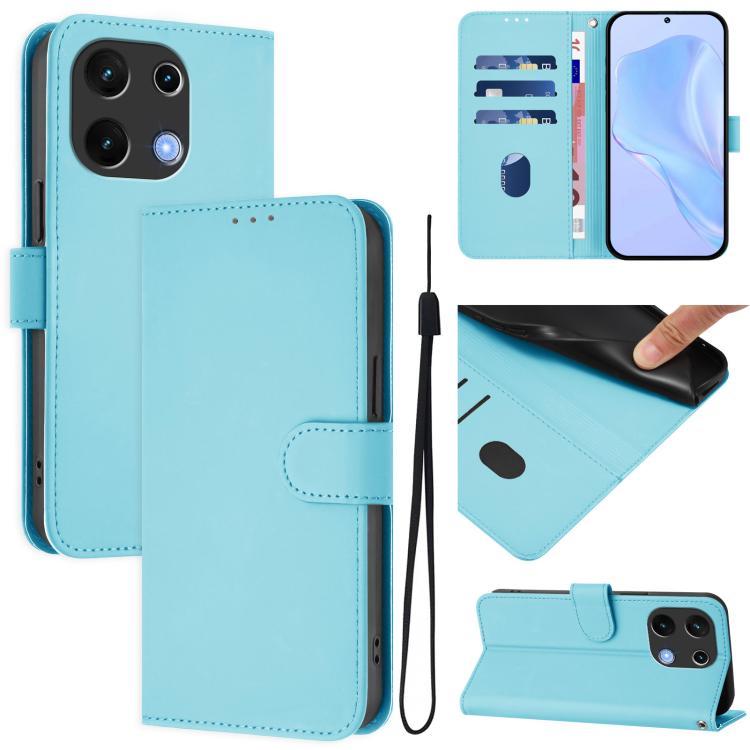 Skin Feel Solid Color Leather Phone Case with Lanyard, For Umidigi Note 100