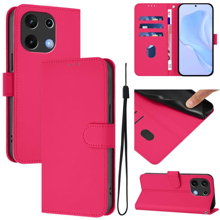 Skin Feel Solid Color Leather Phone Case with Lanyard, For Umidigi Note 100