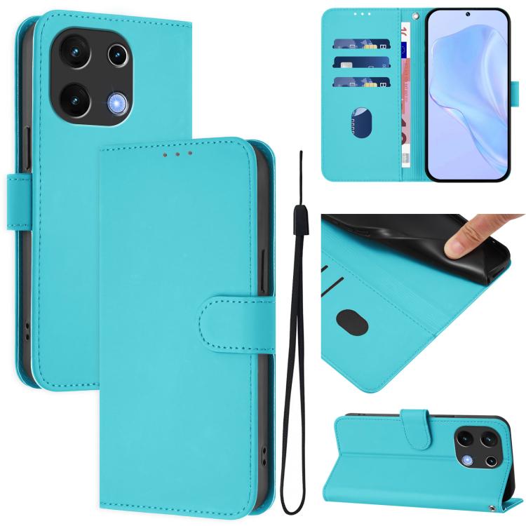 Skin Feel Solid Color Leather Phone Case with Lanyard, For Umidigi Note 100