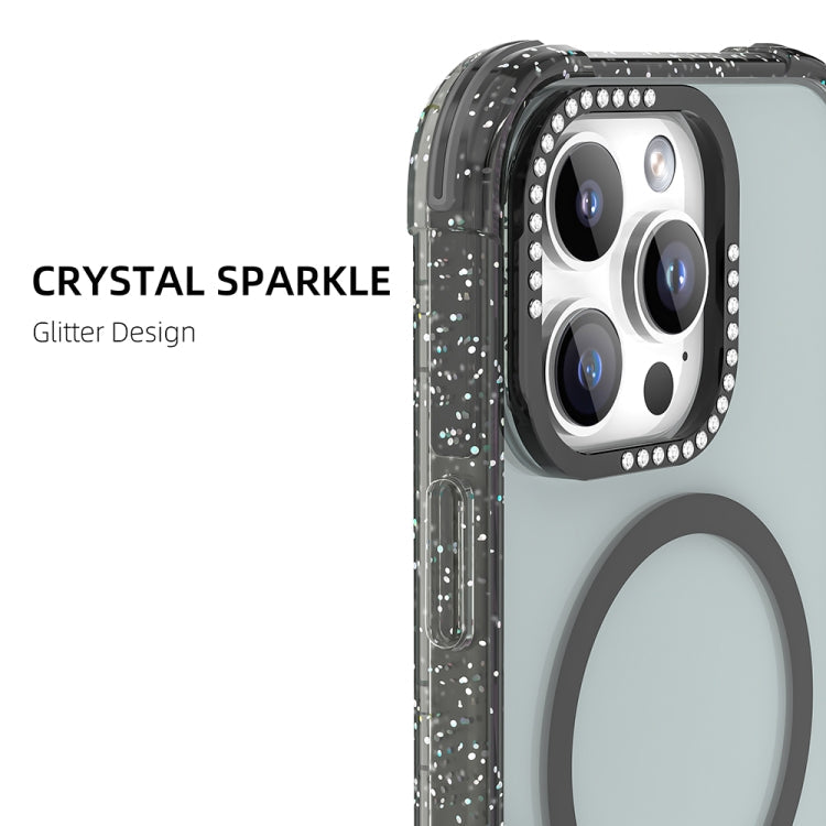 For iPhone 16 Mutural Blink Series Glitter Edge MagSafe Magnetic Phone Case(Blue)