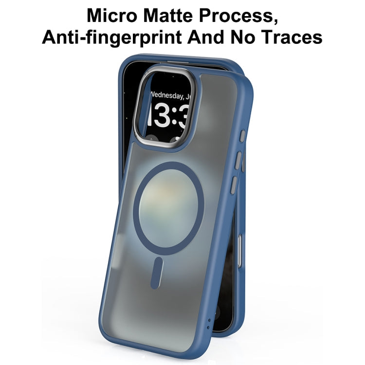 For iPhone 16 Pro Max Mutural Skin Feel Series Frosted MagSafe Magnetic Phone Case(Light Blue)