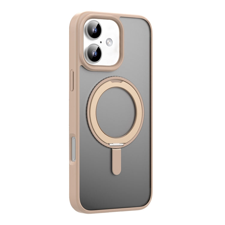 For iPhone 16 Mutural Armor Series MagSafe Magnetic Holder Phone Case(Desert Gold)