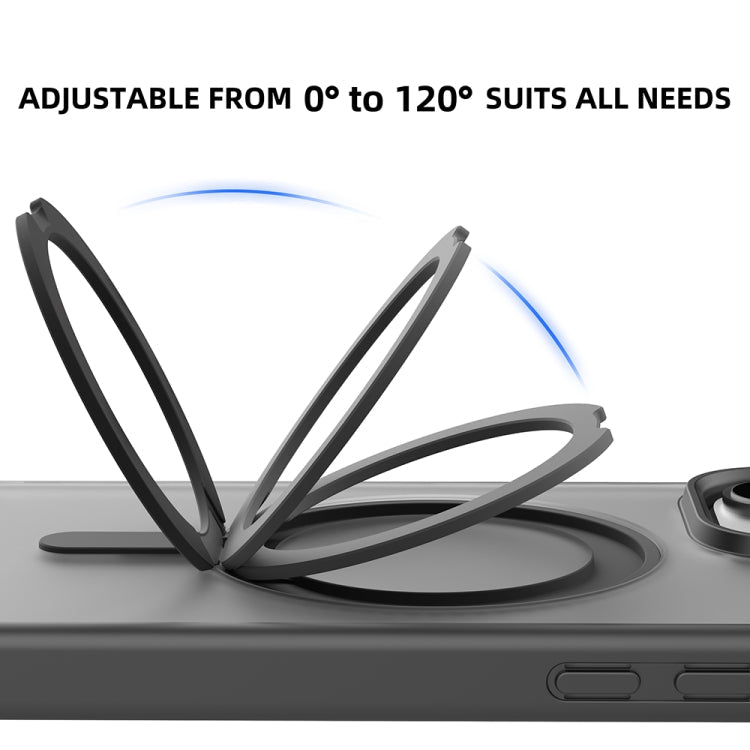 For iPhone 16 Pro Mutural Armor Series MagSafe Magnetic Holder Phone Case(Grey)