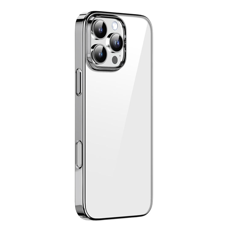 For iPhone 16 Pro Mutural Jiantou Series Electroplating Hybrid PC Phone Case(Grey)