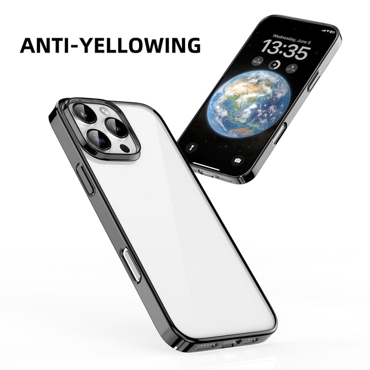 For iPhone 16 Pro Mutural Jiantou Series Electroplating Hybrid PC Phone Case(Black)