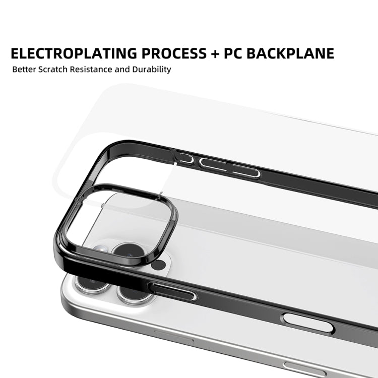 For iPhone 16 Pro Max Mutural Jiantou Series Electroplating Hybrid PC Phone Case(Black)