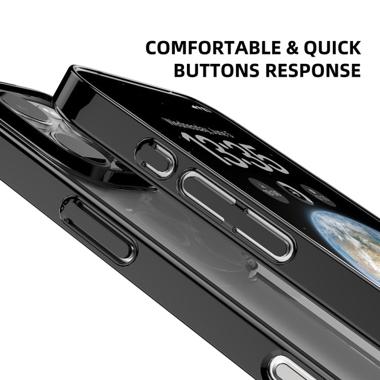 For iPhone 16 Pro Max Mutural Jiantou Series Electroplating Hybrid PC Phone Case(Dark Blue)