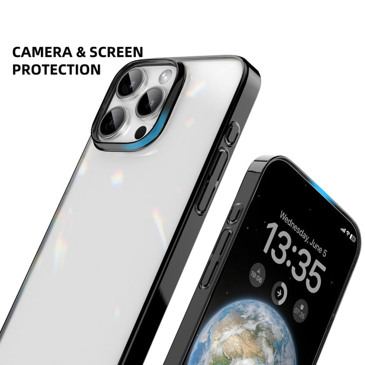 For iPhone 16 Pro Mutural Jiantou Series Electroplating Hybrid PC Phone Case(Black)