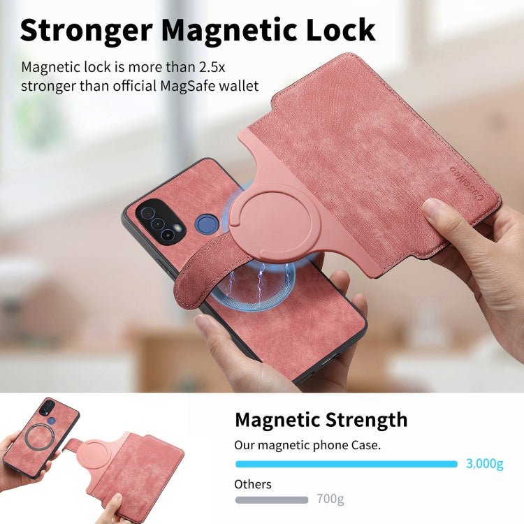 For Motorola Moto E30 / E20 CaseNeo MagSafe RFID Anti-theft Retro Leather Phone Case(Pink)