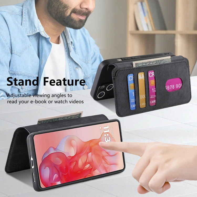For Motorola Moto G Stylus 5G 2024 CaseNeo MagSafe RFID Anti-theft Retro Leather Phone Case(Black)