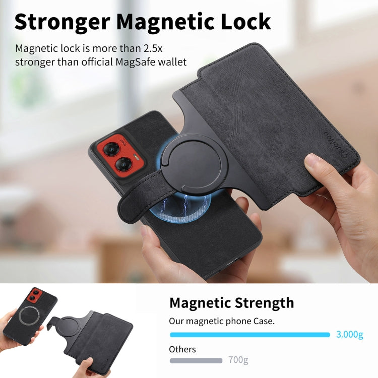 For Motorola Moto G Stylus 5G 2024 CaseNeo MagSafe RFID Anti-theft Retro Leather Phone Case(Black)