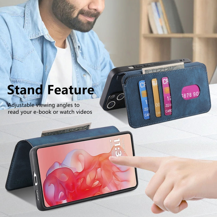 For Motorola Moto G Stylus 5G 2024 CaseNeo MagSafe RFID Anti-theft Retro Leather Phone Case(Blue)