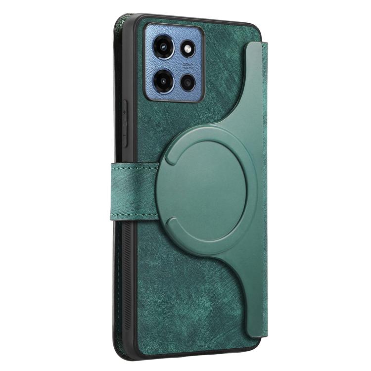 For Motorola Moto G 2025 CaseNeo MagSafe RFID Anti-theft Retro Leather Phone Case(Green)