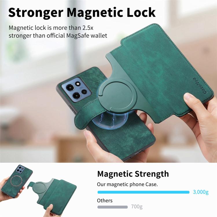 For Motorola Moto G 2025 CaseNeo MagSafe RFID Anti-theft Retro Leather Phone Case(Green)