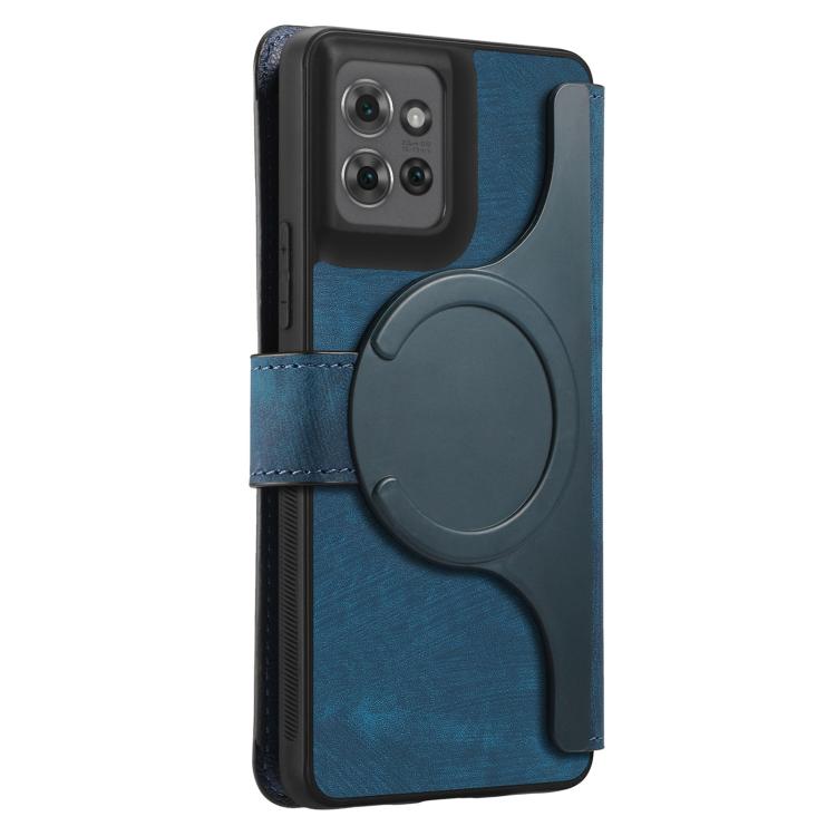 For Motorola Moto G Power 2025 CaseNeo MagSafe RFID Anti-theft Retro Leather Phone Case(Blue)