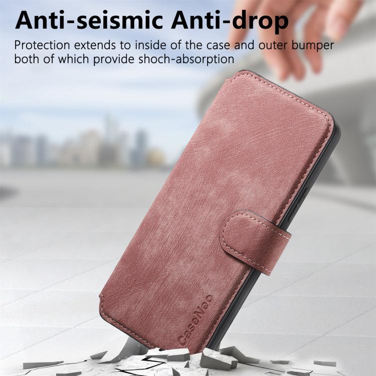 For Motorola Moto G15 CaseNeo MagSafe RFID Anti-theft Retro Leather Phone Case(Pink)