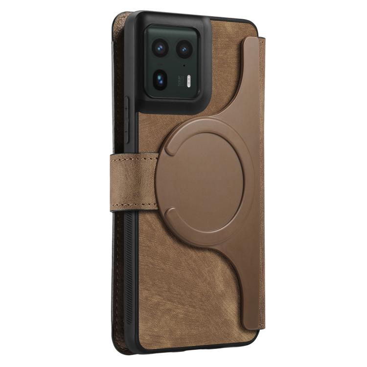 For Motorola Edge 50 Ultra CaseNeo MagSafe RFID Anti-theft Retro Leather Phone Case(Brown)