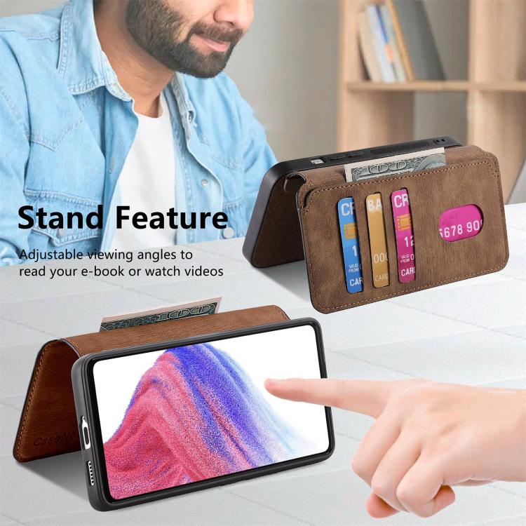 For Motorola Edge 50 Ultra CaseNeo MagSafe RFID Anti-theft Retro Leather Phone Case(Brown)