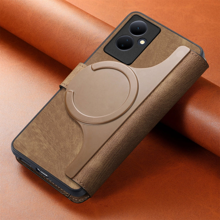 For vivo V29 Lite CaseNeo MagSafe RFID Anti-theft Retro Leather Phone Case(Brown)