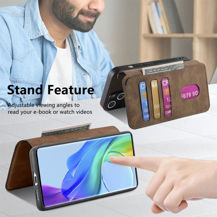 For vivo V29 Lite CaseNeo MagSafe RFID Anti-theft Retro Leather Phone Case(Brown)
