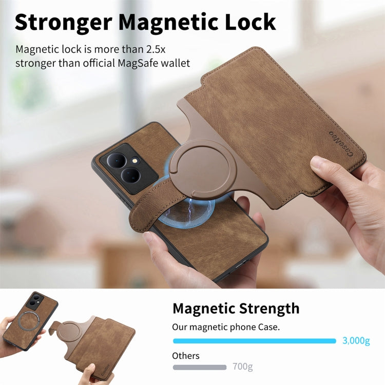 For vivo V29 Lite CaseNeo MagSafe RFID Anti-theft Retro Leather Phone Case(Brown)