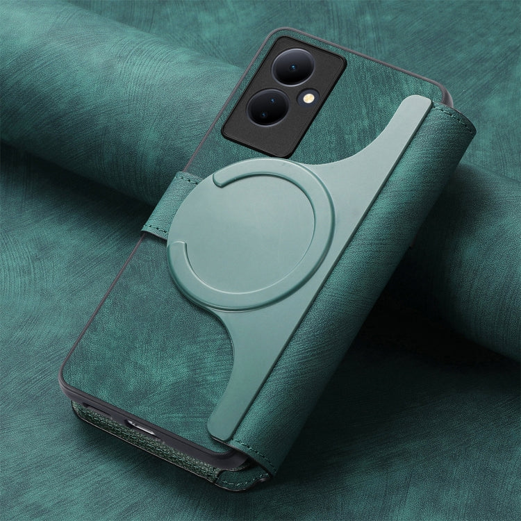 For vivo V29 Lite CaseNeo MagSafe RFID Anti-theft Retro Leather Phone Case(Green)