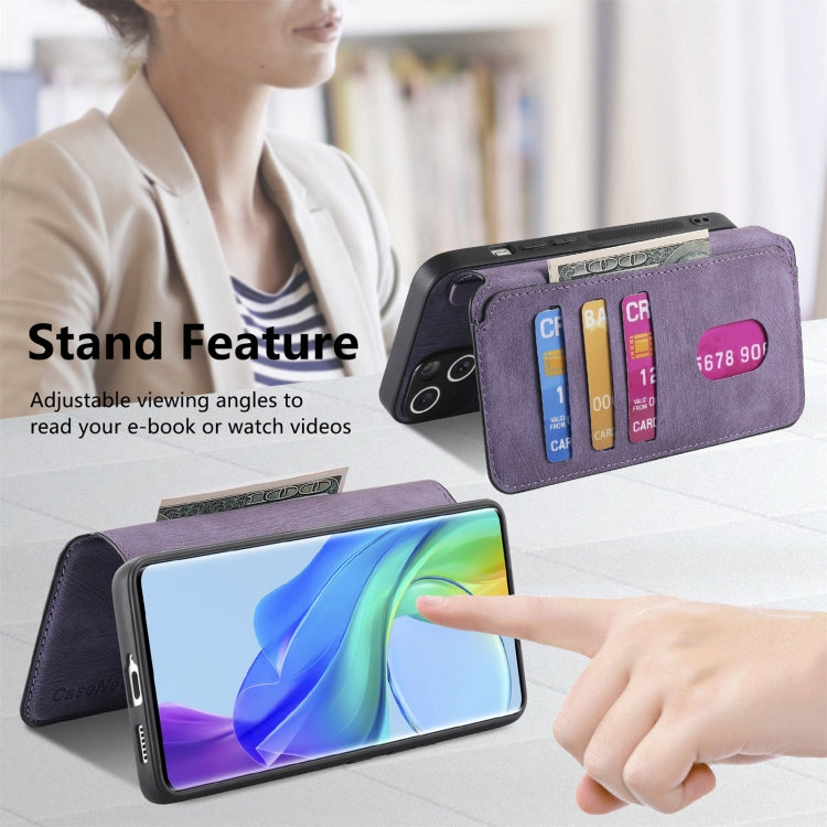 For vivo V29 Lite CaseNeo MagSafe RFID Anti-theft Retro Leather Phone Case(Purple)