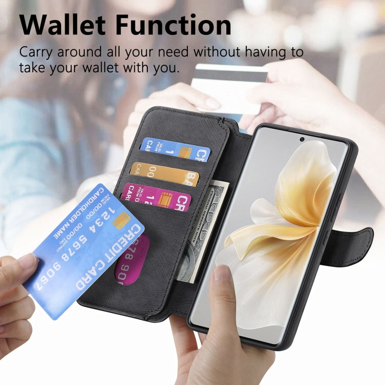 For vivo V40 Lite CaseNeo MagSafe RFID Anti-theft Retro Leather Phone Case(Black)