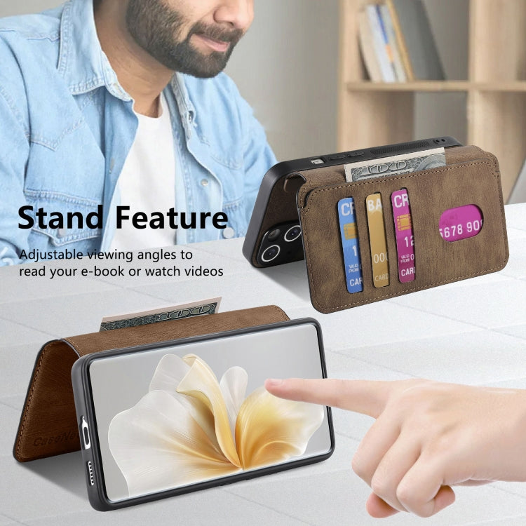 For vivo V40 Lite CaseNeo MagSafe RFID Anti-theft Retro Leather Phone Case(Brown)