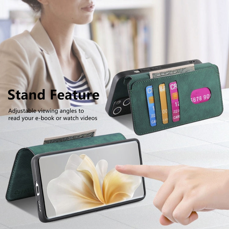 For vivo V40 Lite CaseNeo MagSafe RFID Anti-theft Retro Leather Phone Case(Green)