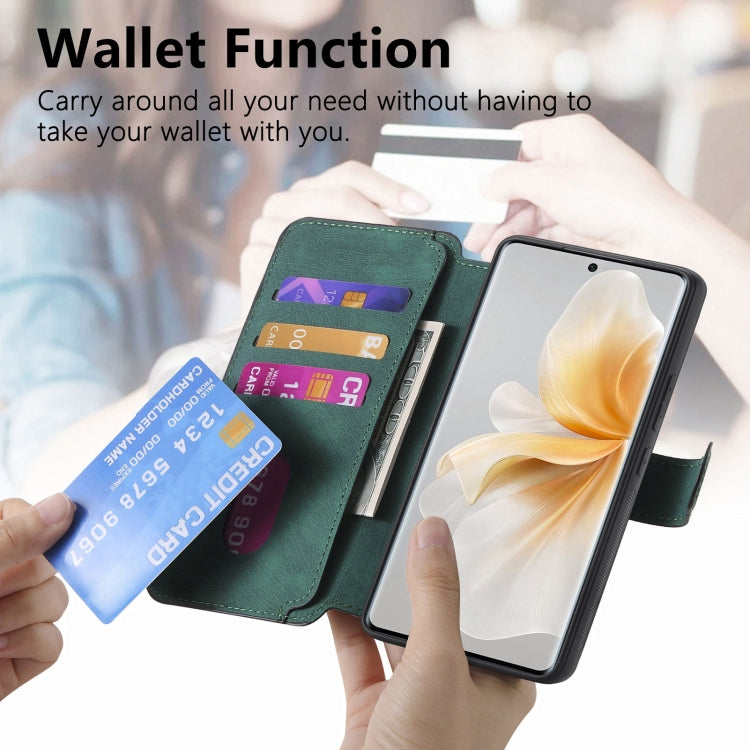 For vivo V40 Lite CaseNeo MagSafe RFID Anti-theft Retro Leather Phone Case(Green)