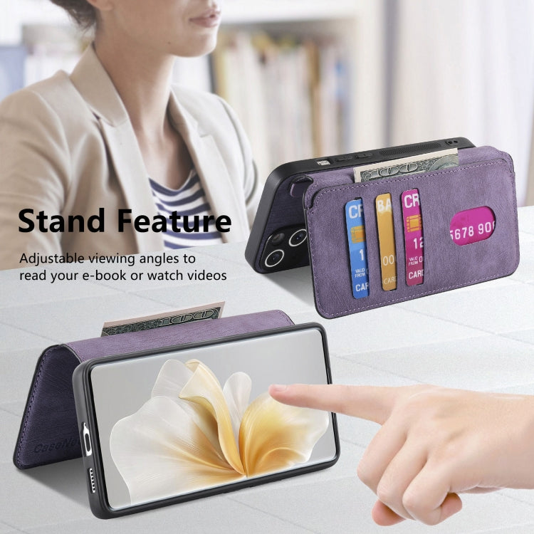 For vivo V40 Lite CaseNeo MagSafe RFID Anti-theft Retro Leather Phone Case(Purple)