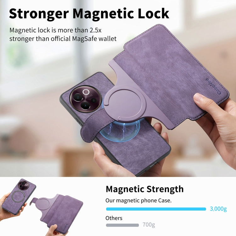 For vivo V40 Lite CaseNeo MagSafe RFID Anti-theft Retro Leather Phone Case(Purple)