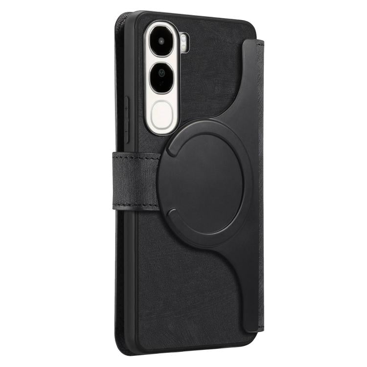 For vivo V40 SE / V40 Lite IDN CaseNeo MagSafe RFID Anti-theft Retro Leather Phone Case(Black)