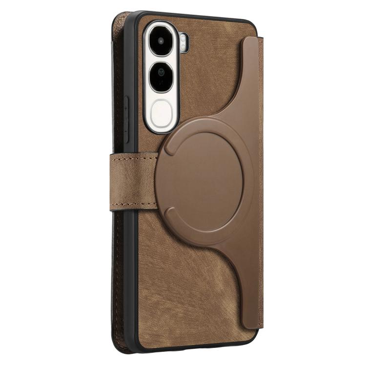 For vivo V40 SE / V40 Lite IDN CaseNeo MagSafe RFID Anti-theft Retro Leather Phone Case(Brown)