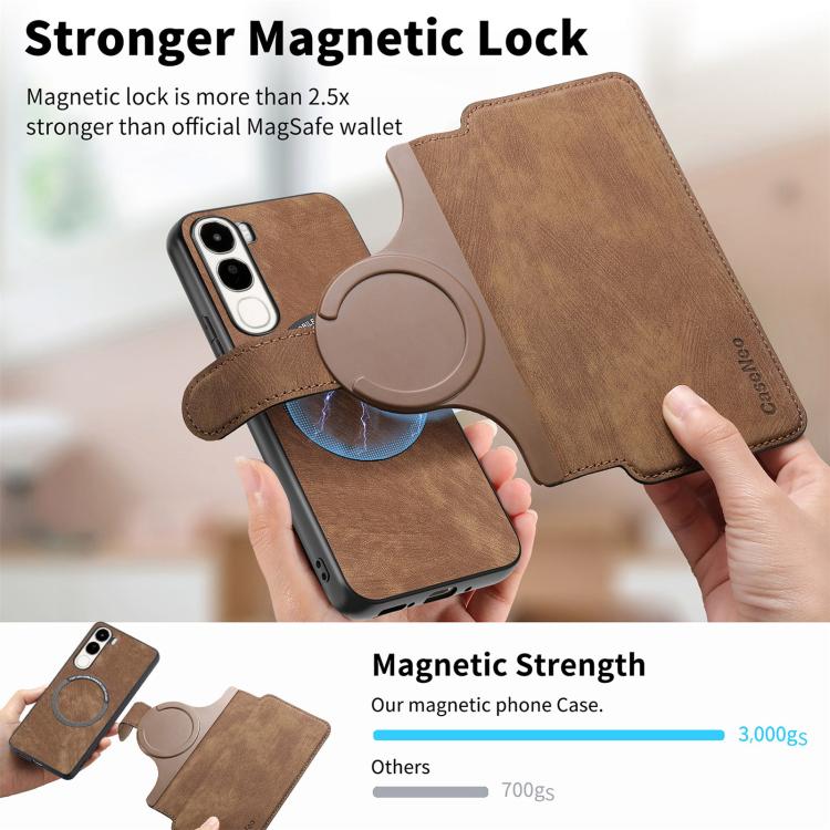 For vivo V40 SE / V40 Lite IDN CaseNeo MagSafe RFID Anti-theft Retro Leather Phone Case(Brown)