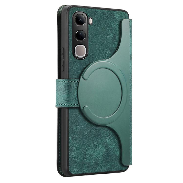 For vivo V40 SE / V40 Lite IDN CaseNeo MagSafe RFID Anti-theft Retro Leather Phone Case(Blue)