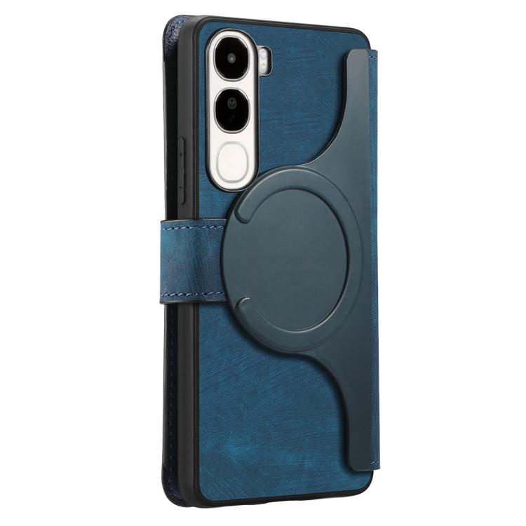 For vivo V40 SE / V40 Lite IDN CaseNeo MagSafe RFID Anti-theft Retro Leather Phone Case(Blue)