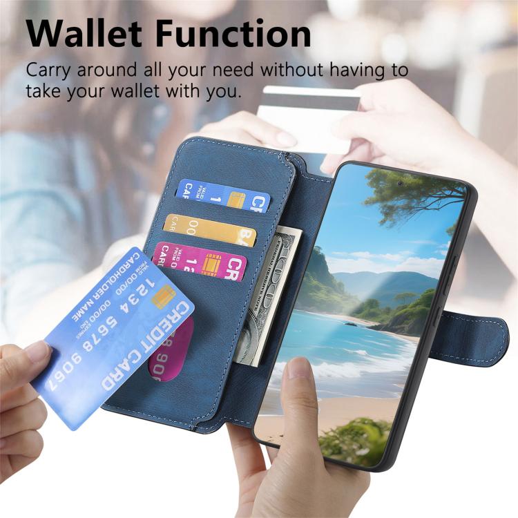 For vivo V40 SE / V40 Lite IDN CaseNeo MagSafe RFID Anti-theft Retro Leather Phone Case(Blue)