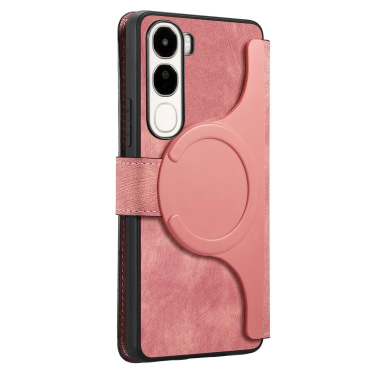 For vivo V40 SE / V40 Lite IDN CaseNeo MagSafe RFID Anti-theft Retro Leather Phone Case(Pink)
