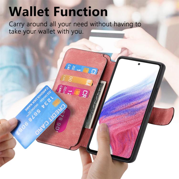 For vivo V40 SE / V40 Lite IDN CaseNeo MagSafe RFID Anti-theft Retro Leather Phone Case(Pink)