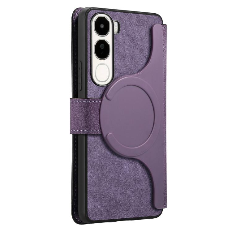 For vivo V40 SE / V40 Lite IDN CaseNeo MagSafe RFID Anti-theft Retro Leather Phone Case(Purple)