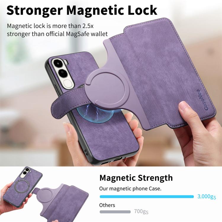 For vivo V40 SE / V40 Lite IDN CaseNeo MagSafe RFID Anti-theft Retro Leather Phone Case(Purple)