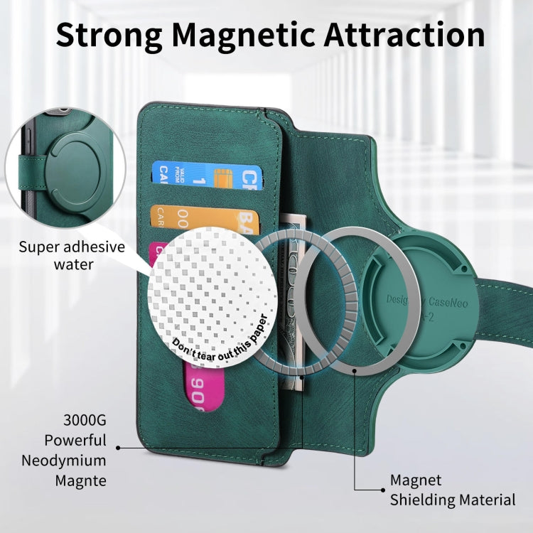 For vivo Y21s / Y32 / Y21T / Y3T CaseNeo MagSafe RFID Anti-theft Retro Leather Phone Case(Green)