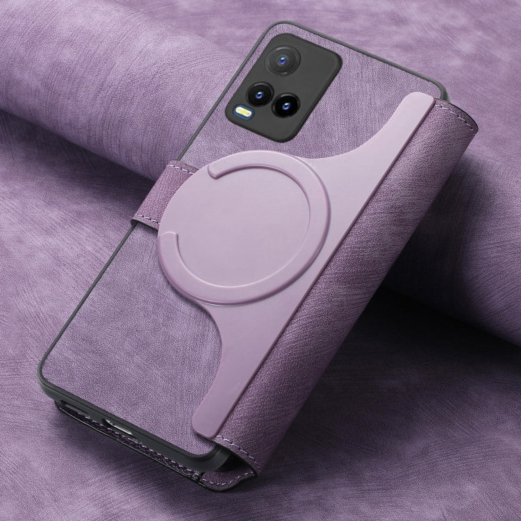For vivo Y21s / Y32 / Y21T / Y3T CaseNeo MagSafe RFID Anti-theft Retro Leather Phone Case(Purple)