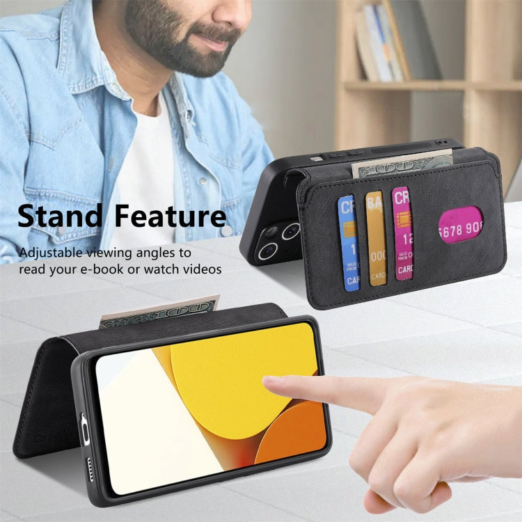 For vivo Y35 5G CaseNeo MagSafe RFID Anti-theft Retro Leather Phone Case(Black)