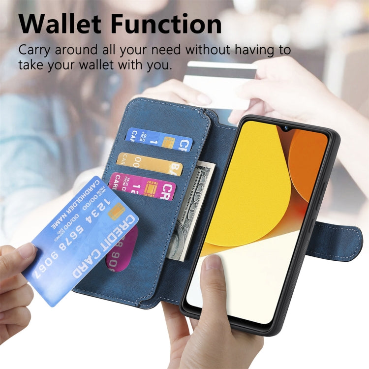 For vivo Y35 5G CaseNeo MagSafe RFID Anti-theft Retro Leather Phone Case(Blue)
