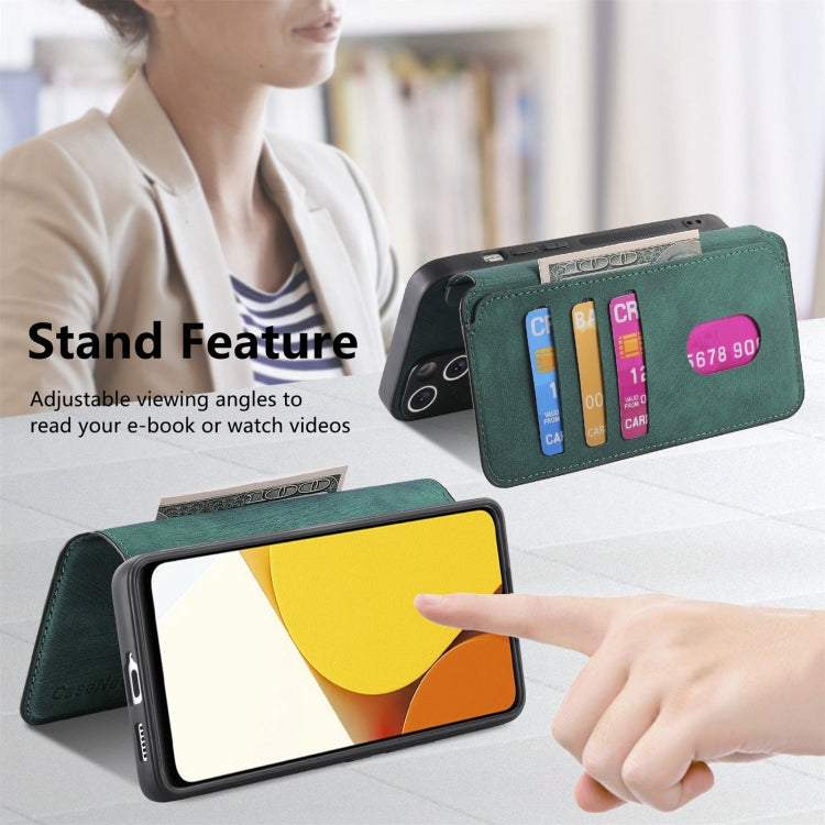 For vivo Y35 5G CaseNeo MagSafe RFID Anti-theft Retro Leather Phone Case(Green)