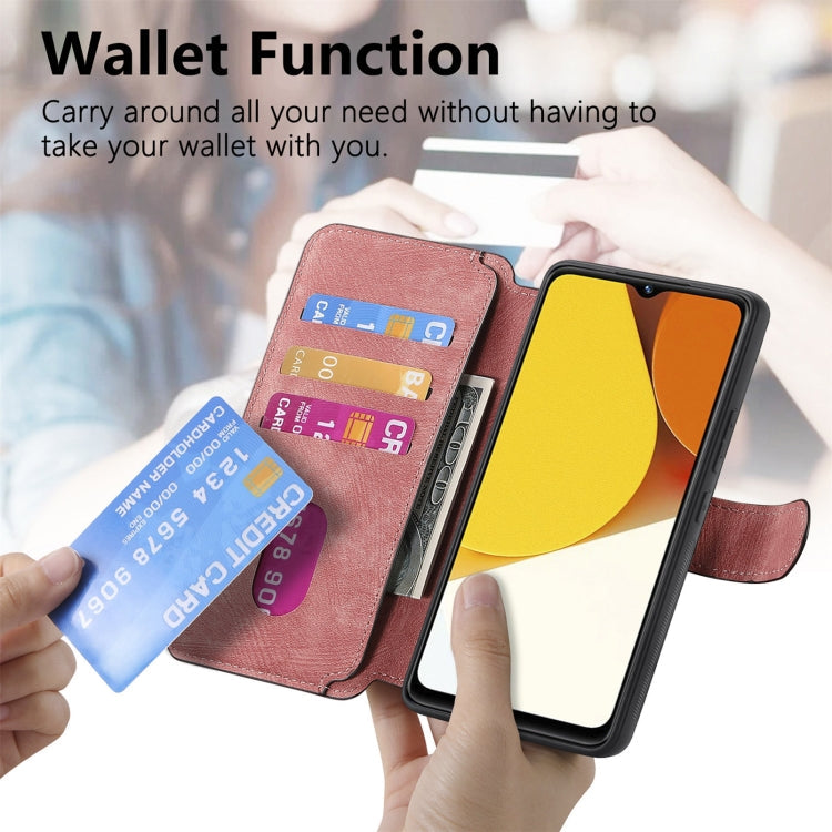 For vivo Y35 5G CaseNeo MagSafe RFID Anti-theft Retro Leather Phone Case(Pink)