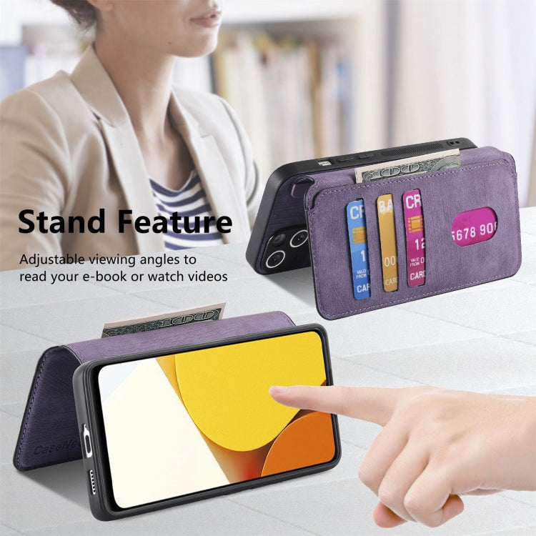 For vivo Y35 5G CaseNeo MagSafe RFID Anti-theft Retro Leather Phone Case(Purple)
